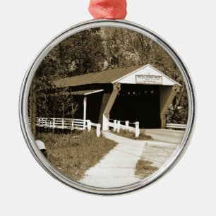 Covered Bridge Metal Tree Decoration