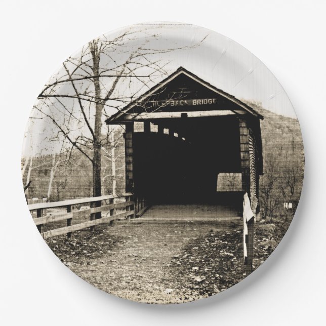 Covered Bridge Paper Plate (Front)
