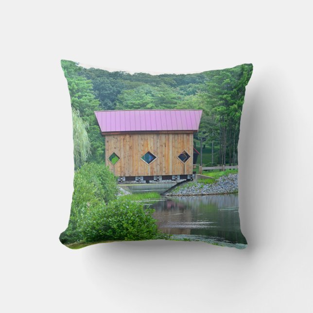 Covered Bridge Pillow (Front)