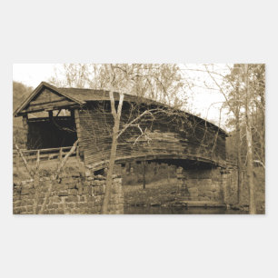 Covered Bridge Rectangular Sticker