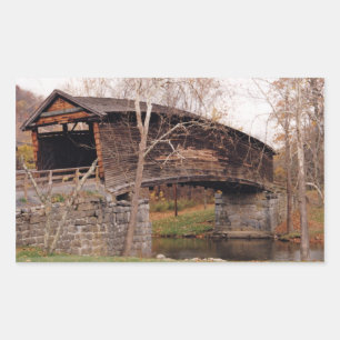 Covered Bridge Rectangular Sticker