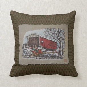 Covered Bridge & Sleigh Cushion