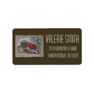 Covered Bridge & Sleigh Label