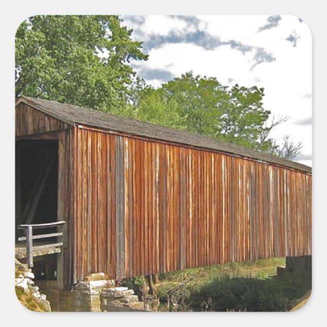 Covered Bridge Square Sticker (Front)