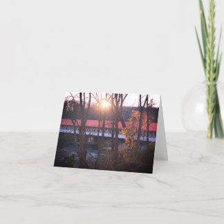 Covered Bridge Sunset Note Card