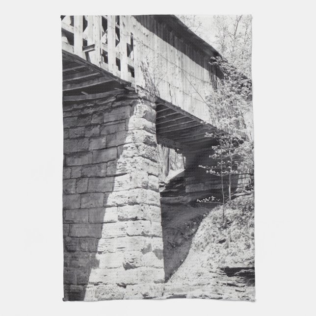 Covered Bridge Tea Towel (Vertical)