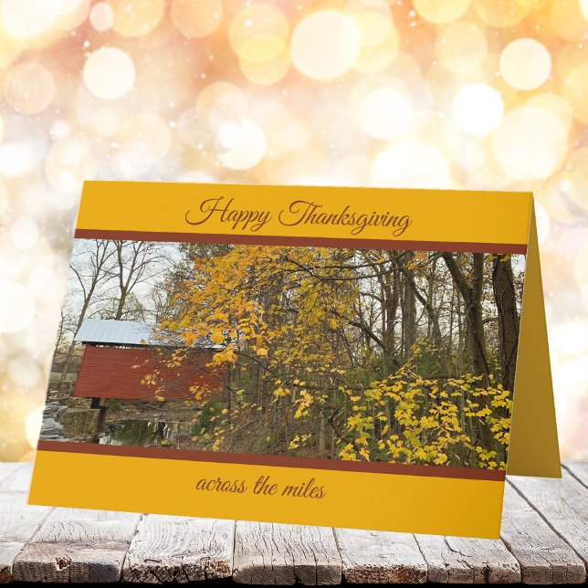 Covered Bridge Thanksgiving Across the Miles Card (Creator Uploaded)