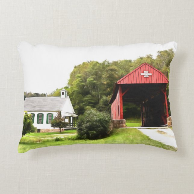Covered Bridges Decorative Cushion (Front)