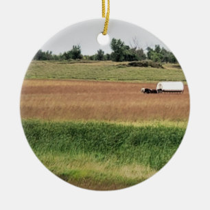 Covered Wagon at Laura Ingalls Wilder Homestead Ceramic Ornament