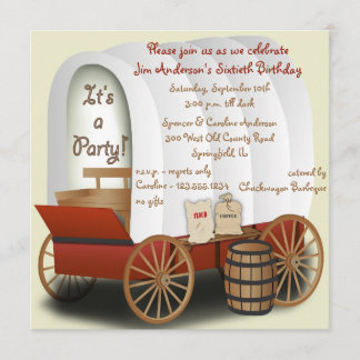 Covered Wagon Barbecue Invitation