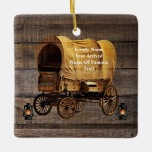 Covered Wagon Coal oil Lamps Western Ceramic Ornament