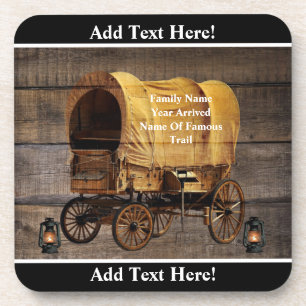 Covered Wagon Coal oil Lamps Western Coaster