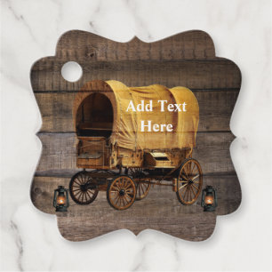 Covered Wagon Coal oil Lamps Western Favour Tags