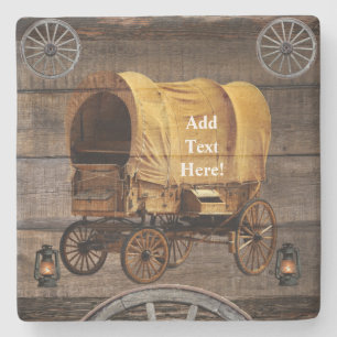 Covered Wagon Coal oil Lamps Western Stone Coaste Coaster