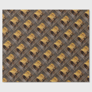 Covered Wagon Coal oil Lamps Western  Wrapping Pap Wrapping Paper