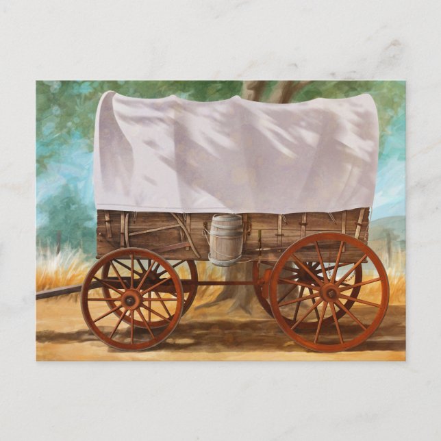 Covered Wagon Postcard (Front)