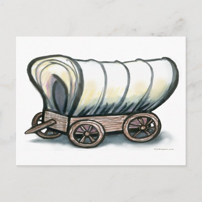 Covered Wagon Postcard (Front)