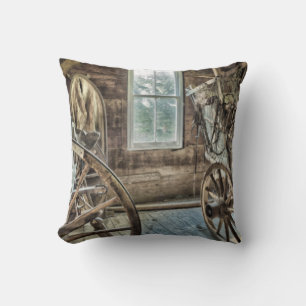 Covered wagon, wooden wagon wheel cushion