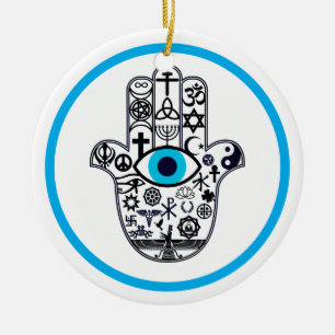 Covering all the bases Hamsa Hand Ceramic Ornament
