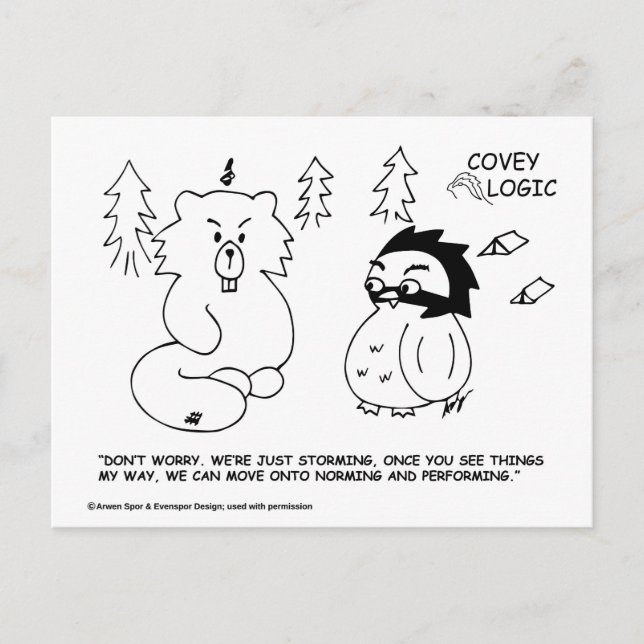 Covey Logic "Storming" Postcard (Front)