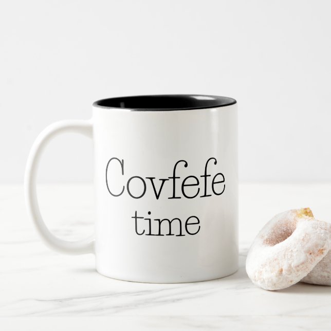 Covfefe Two-Tone Coffee Mug (With Donut)