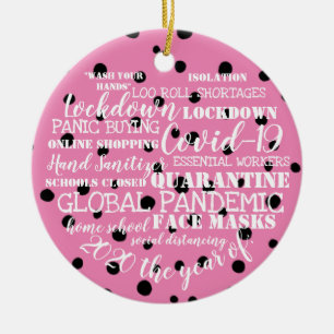 covid19 2020 the year of face masks isolation ceramic ornament