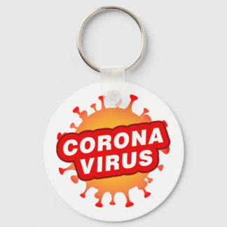 Covid19 Keychain CoronaVirus Text Round Button