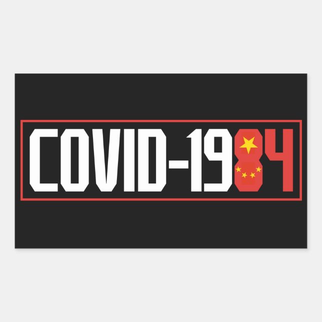 COVID-1984 RECTANGULAR STICKER (Front)