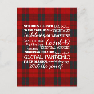 covid-19 2020 he year of lockdown face masks postcard