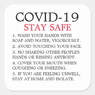 Covid-19 Advice Square Sticker