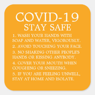Covid-19 Advice Square Sticker