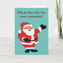 Covid 19 Bad Santa Funny Joke Humour Classic Value Holiday Card