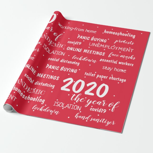 COVID 19 Christmas 2020 memorial Wrapping Paper (Unrolled)