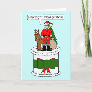 Covid 19 Christmas Birthday Cartoon Card
