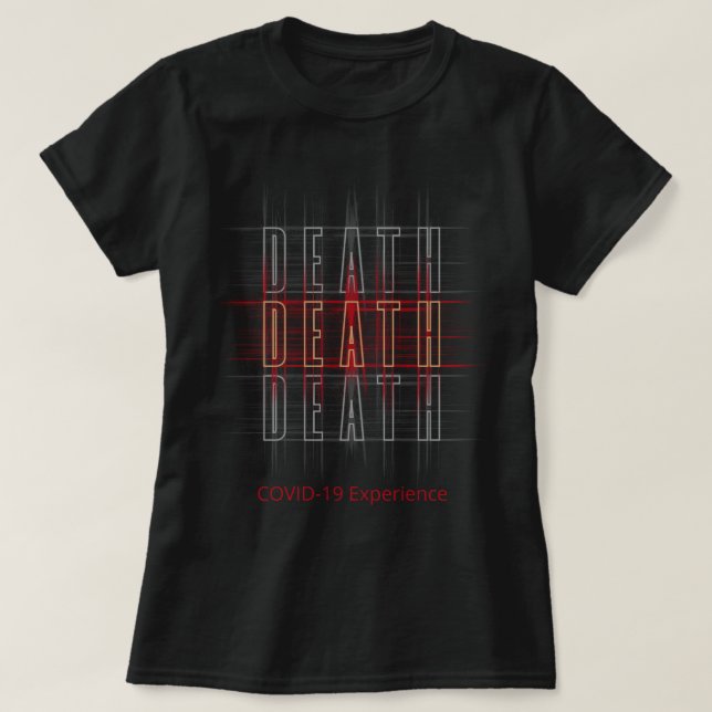 COVID-19 Experience, Death, Pandemic, Red & Gold T-Shirt (Design Front)