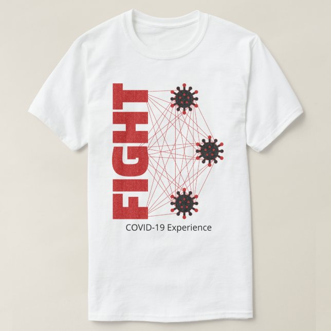 COVID-19 Experience, Fight, Virus, Red & Black T-Shirt (Design Front)