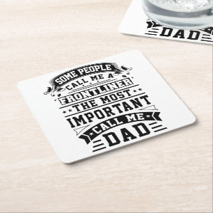COVID 19 Frontliner Gift Some People Call Me Square Paper Coaster