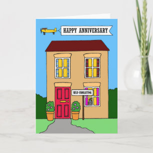 Covid 19 Happy Anniverssry Self-isolation House Holiday Card