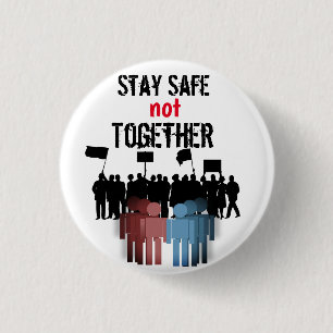 Covid -19 Keep Safe Together Pandemic Graphics 3 Cm Round Badge