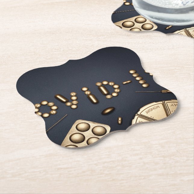 Covid-19 Paper Coaster (Angled)