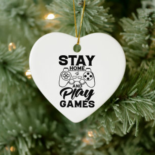 COVID 19 Quarantine Gamer Gift - Stay At Home Ceramic Ornament