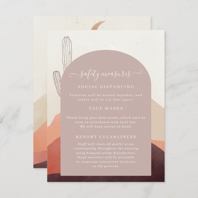 Covid 19 Safety Mask Social Distancing Information Enclosure Card (Front/Back)