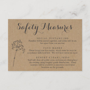 Covid 19 Safety Mask Social Distancing Information Enclosure Card