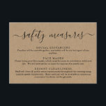 Covid 19 Safety Mask Social Distancing Information Enclosure Card<br><div class="desc">Use a wonderfully rustic kraft backdrop to communicate all the safety information for your guests.</div>