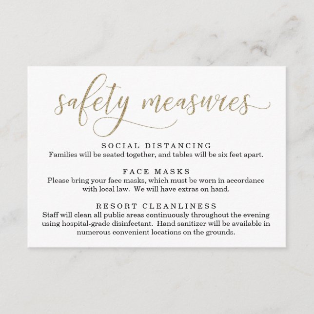 Covid 19 Safety Mask Social Distancing Information Enclosure Card (Front)