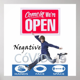 Covid 19 Store Open Sign Poster Matte