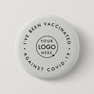 Covid-19 Vaccinated   Business Logo Modern Grey 6 Cm Round Badge