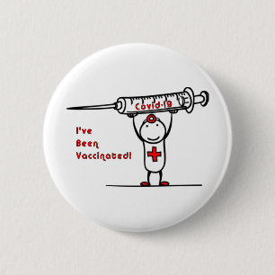 Covid-19 Vaccinated Button