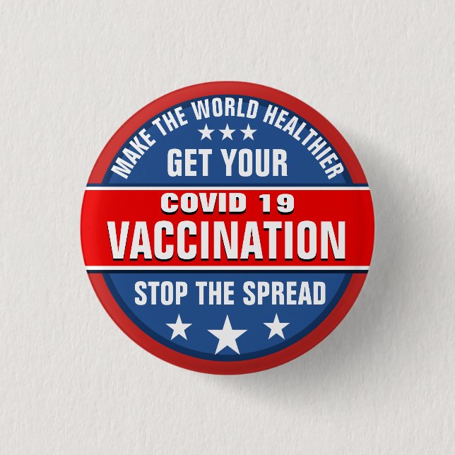 Covid 19 Vaccination Button (Front)