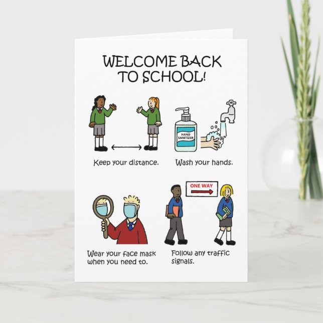 Covid 19 Welcome Back to School. Card (Front)